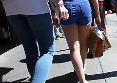 Bootycruise: Picior Asiatic Gagici Artă 29: Blue Denim Pantaloni Scurți