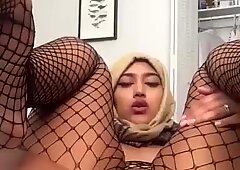Paki desi hijabi ngón tay cô ấy mông